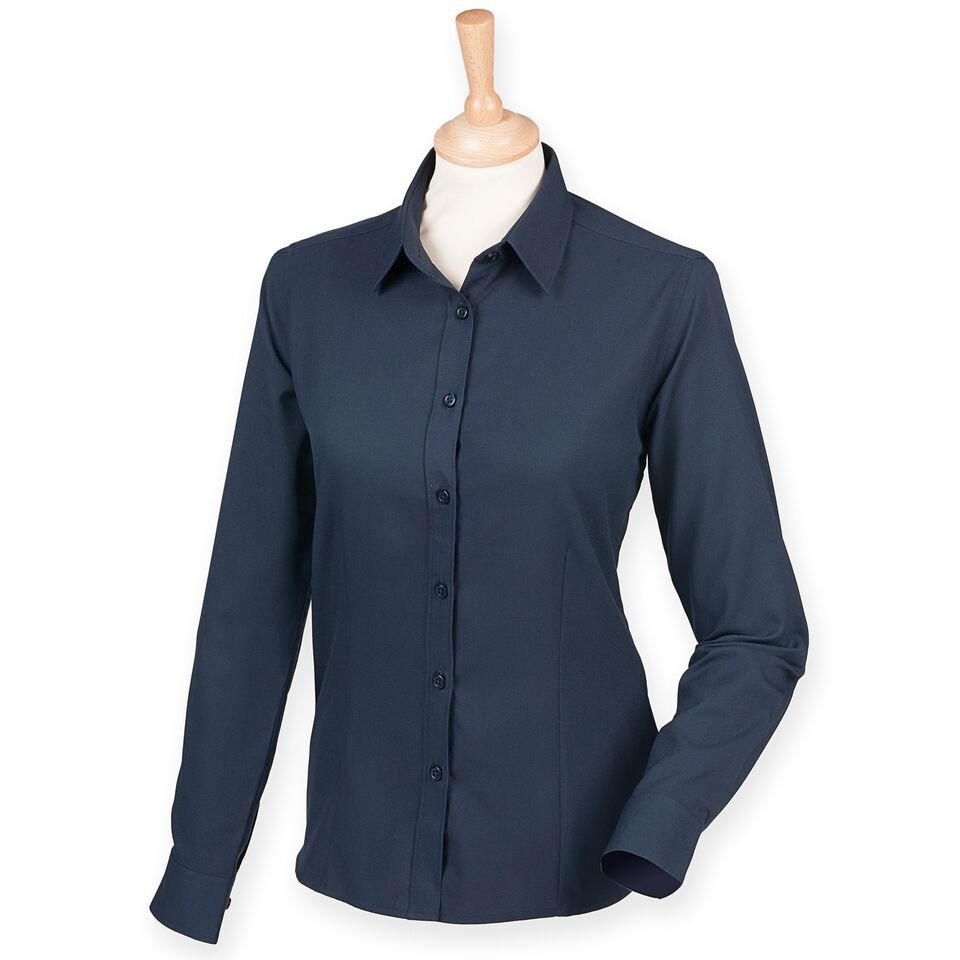 Ladies Long Sleeve Stretch Dress Shirt - Marina Yacht Wear