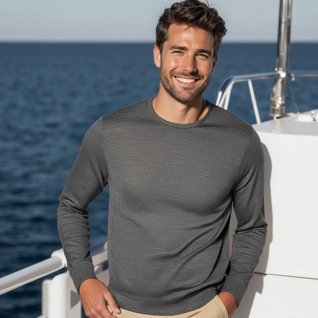 Men’s round neck sweater Tee Jays - Marina Yacht Wear