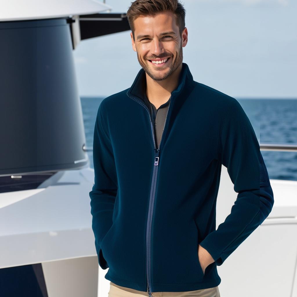 Men's Zip Fleeced Jacket RUSSELL - Marina Yacht Wear