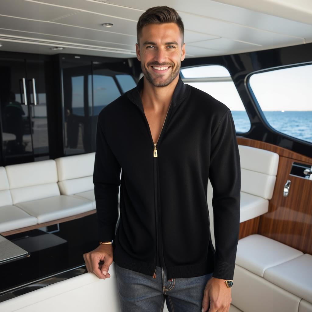 Men's Zipped Cardigan - Marina Yacht Wear