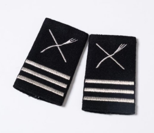 Silver first chef epaulettes - Marina Yacht Wear