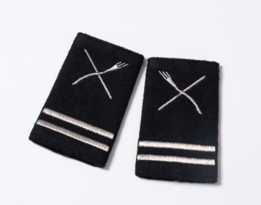 Silver second chef epaulettes - Marina Yacht Wear