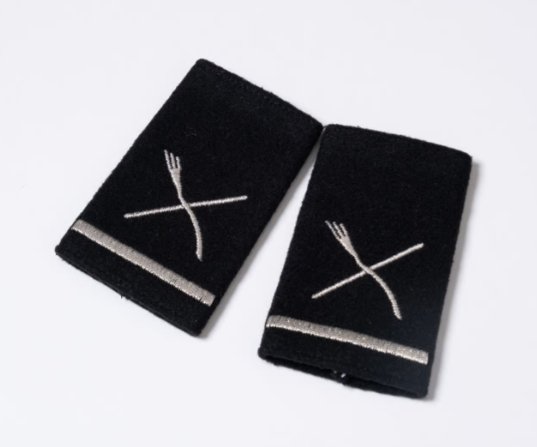 Silver third chef epaulettes - Marina Yacht Wear