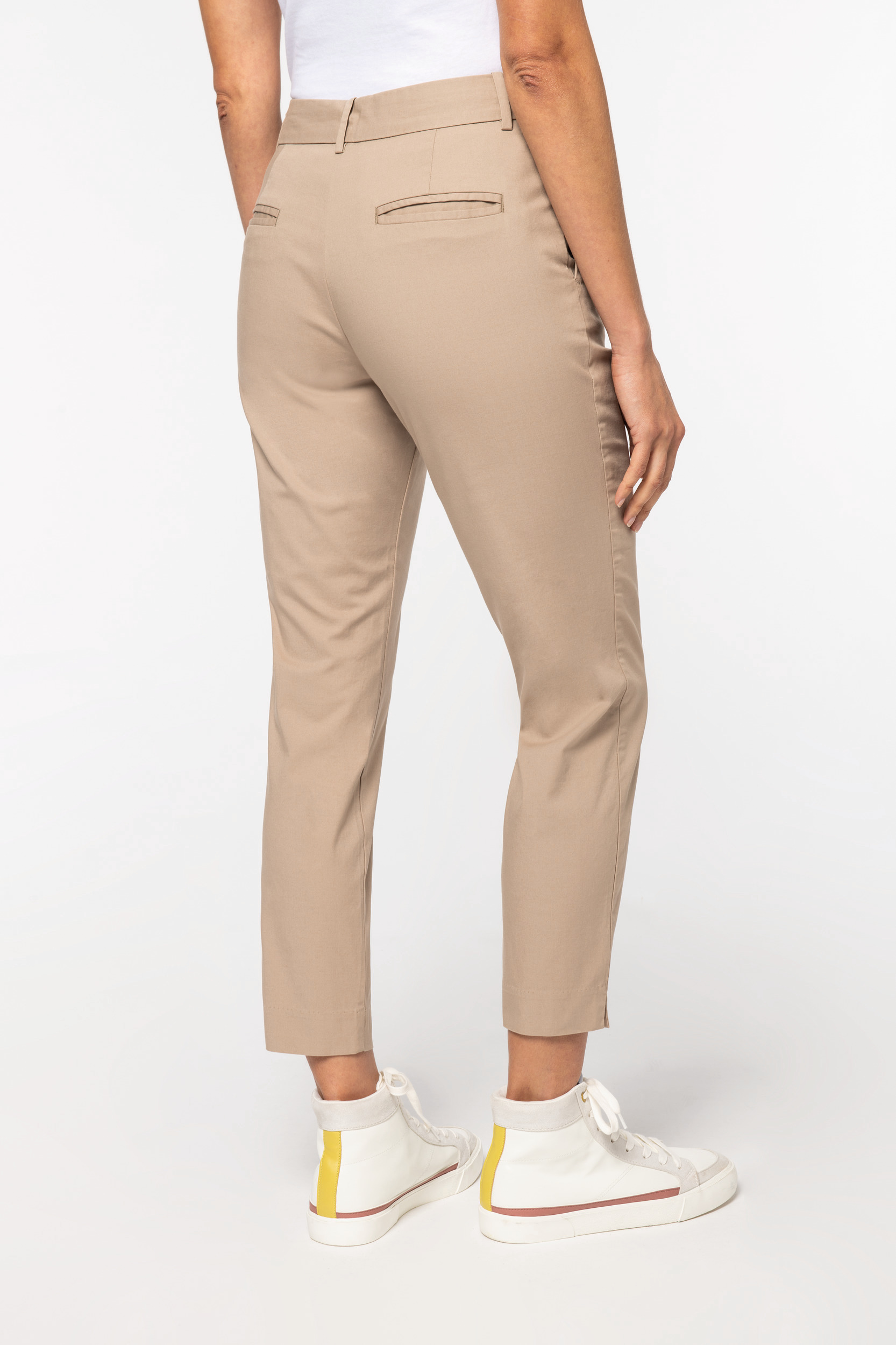 Camel flat-front lightweight wrinkle-free stretch Trousers | Sumissura