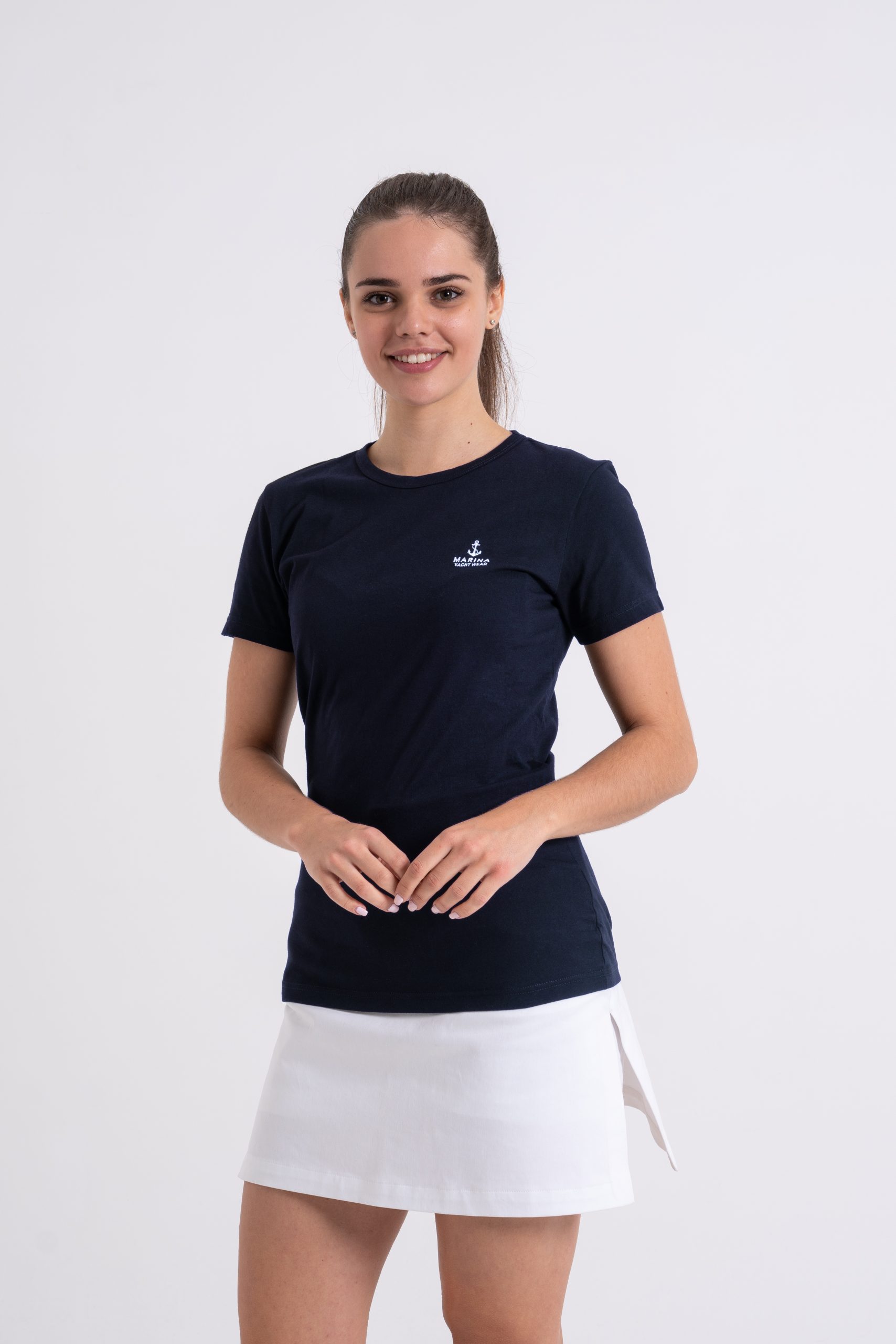 Ladies t-shirt short sleeve Navy by Marina Yacht Wear