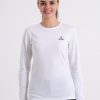 Ladies long sleeve on charter T-shirt white